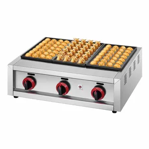 Nouveau acier inoxydable Takoyaki Grill Maker Machine gaz 56 trous boules de poulpe japonaises pour restaurants et magasins d'alimentation