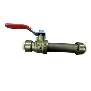 Robinet à bille à raccord rapide 1/2 pouce en laiton sans plomb, passage plein, 1/4 de tour, certifié NSF ANSI61, raccord de plomberie en cuivre PEX CPVC - Product Image 1
