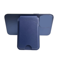 Ponsel dengan Dudukan Logam Dompet Kartu Magnetik Kulit PU Sarung Kartu Lepas Pasang Anti-magnetik