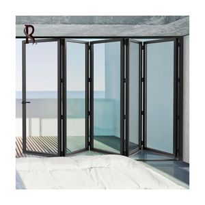 Rising Nordic Style Aislamiento térmico Templado Doble Low-E Glass Puertas plegables Patio Acordeón Puertas de patio plegables para villas - Product Image 1