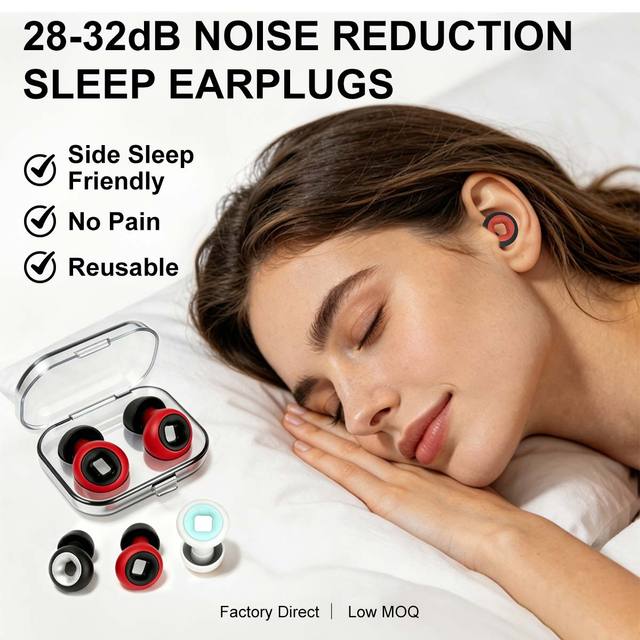 CM Wholesale Factory Direct Soft Silicone Sleep Earplugs for Snoring Partner Side Sleepers Reusable Washable Nrr 32db