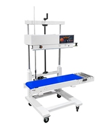 Machine de scellage verticale à bande continue pour sacs alimentaires en plastique de 25 kg et 50 kg avec imprimante jet d'encre