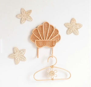 Decoración de Pared de Ratán para Cuarto Infantil, Colgador de Pared con Forma de Concha, Gancho de Pared para Decoración de Habitación Infantil - Product Image 3
