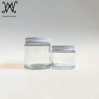 2oz 60ml Straight Sided Glass Jam Jelly Jar with White Metal Lid and Plastisol Coated Lining