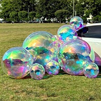 Ballon miroir gonflable de Noël réfléchissant en PVC, sphère géante suspendue pour événements, impression UV, pompe à air électrique, installation facile -1