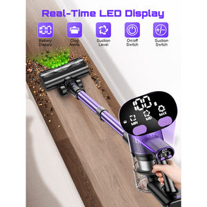 Aspirateur-balai sans fil 10-en-1, stock local aux États-Unis, super puissance d'aspiration, léger, vert, LED, brosse anti-emmêlement, sécheuse, aspirateur - Product Image 5