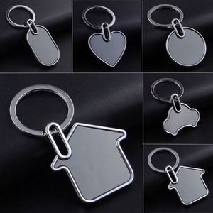 WSY878 <b>Custom</b> Logo Blank Sublimation Car Promotional Stainless Steel Metal Blank Keychain Home Keyring for Promotion Gift - Product Image 4