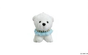 Oso de peluche Gj-1936 de 13 cm con collar de perlas y volantes azules para niños - Product Image 1