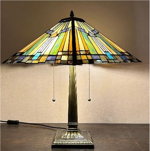 Lámpara Tiffany de 16 pulgadas, lámpara de escritorio de cristal de glicinia púrpura amarilla barroca, adecuada para lámpara de noche de sala de estar - Product Image 6