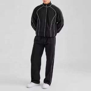 Conjunto Deportivo de Nylon Estampado para Hombre, Otoño 2025, Superventas, con Logotipo Personalizado, Chaqueta con Cremallera Resistente al Viento, Pantalones Jogger de Pierna Ancha - Product Image 2