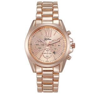 Montres de couple élégantes et minimalistes à chiffres romains - Nouveau coffret cadeau de montres-bracelets décontractées à quartz à trois aiguilles pour hommes et femmes - Product Image 3