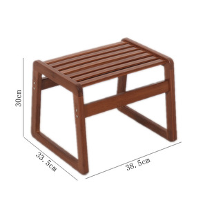 <b>Bamboo</b> Small <b>Stool</b> Rectangle Carbonized Color Framework Structure For Adults Children Elderly - Product Image 5