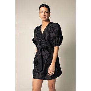 Robe enveloppante noire Lusso - Product Image 1