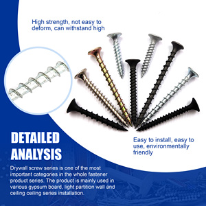 สกรูยึดแผ่นยิปซัมชนิดหัวแตร ความแข็งแรงสูง สีเทา/ดำ ฟอสเฟตเคลือบ สำหรับแผ่นยิปซัม ความยาว 25 มม. ขนาดต่างๆ (M3.5 ถึง M4.8) - Product Image 1