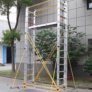 Andamio Telescópico de Aleación de Aluminio de 4-9 m, Andamio Plegable, Plataforma Móvil para Renovación de Viviendas, Resistente a la Corrosión - Product Image 6