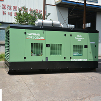 Compresor de Aire de Tornillo Portátil y Estacionario con Motor Diésel Kaishan KSZJ-29/23G, Plataforma de Perforación Green Mountain V2, Nuevo PLC para Minería