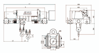 NWH3 3.2 Ton Double Girder Wire Rope Electric Hoist 12m Lift Trolley untuk Overhead Crane M5 dengan Motor 0.45/3.2 kW