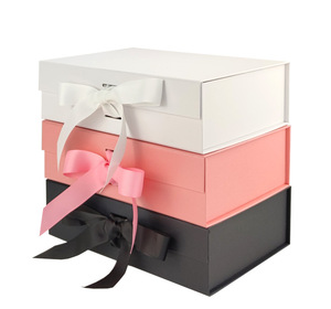 24*18*7.7cm luxury closure pink white magnetic paper gift shoe packaging boxes black with magnetic lid for gift sets