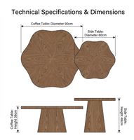 Ensemble de tables basses gigognes rondes en MDF et noyer, style moderne du milieu du siècle, 2 pièces, pour la décoration de la maison et du bureau