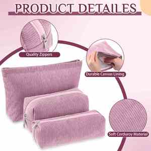 Cute <b>Makeup</b> Bag Corduroy Cosmetic Bags Aesthetic Design Ladies Tote Pouch Women's Pencil <b>Case</b> - Product Image 5