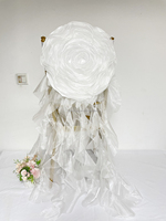 Carry Big Flower Chaise de mariage à volants Ceintures de fête Couverture de chaise Spandex Romantique Organza Ceintures de chaise de mariage