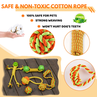 Ensemble de plus de 100 jouets pour chien en corde de coton variés, 3 à 25 paquets, jouets interactifs à mâcher pour chiots