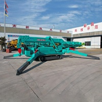 Grue araignée diesel pliable robuste de 12 tonnes avec une hauteur de levage de 24 m et une nacelle pour personnel, certifiée CE/EPA pour un levage polyvalent