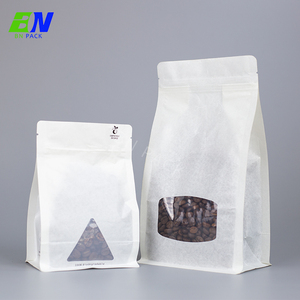 Sacs en papier Kraft blanc, blanc, refermable à fermeture éclair, thermoscellables, sachets d'emballage alimentaire, avec fenêtre mate, 50 unités - Product Image 3