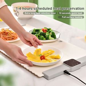 <b>Portable</b> Eco-Friendly Europe Style Silicone + PP Plastic Food Warmer <b>Heater</b> Mat <b>Electric</b> Warming Tray 47x35cm Rectangle for - Product Image 5