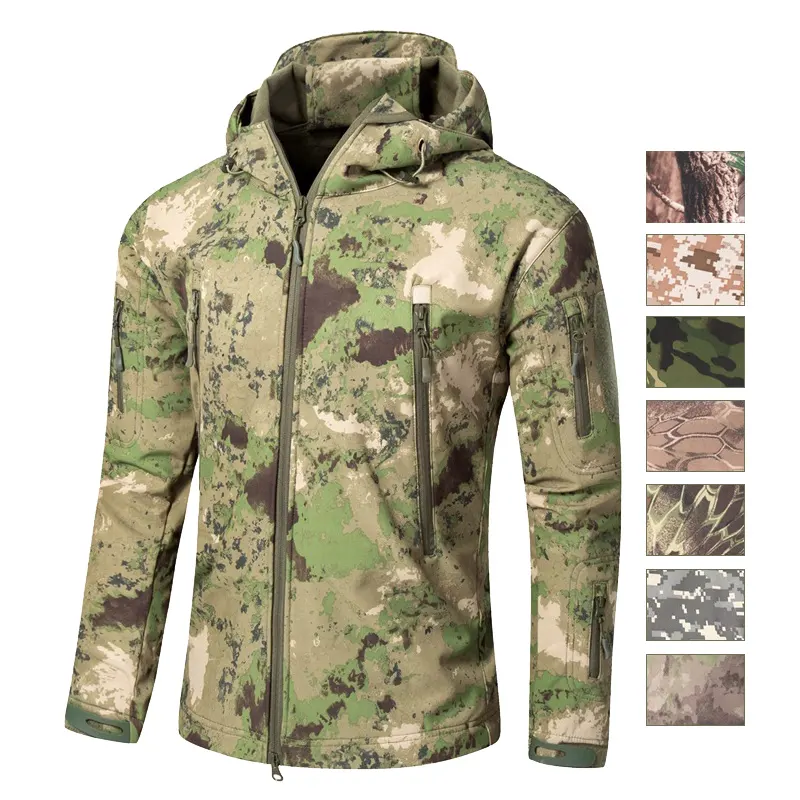 Personalizado camo Hoodie impressão ao ar livre manter quente caça caça caça caça caça caça jaqueta camo
