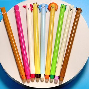 Novedades en Papelería Personalizada, Bolígrafos de Gel Bonitos con Diseño de Dibujos Animados, Tinta Negra y Azul de 0.6 mm, Borrables, con Logotipo Personalizado - Product Image 2