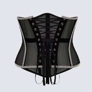 Robe élégante de soirée blanche King Mcgreen Star avec corset sexy, décolleté plongeant et diamants brillants pour femme, idéale pour la Saint-Valentin - Product Image 5