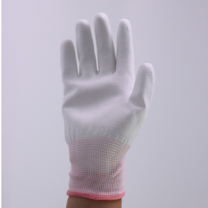 Sarung Tangan Kerja Anti-Statik Myesde 13g Poliester Rajut Hitam Berlapis PU Coklat, Lapisan PU, ESD G-011, Dapat Disesuaikan - Product Image 3