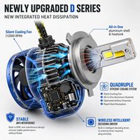 Feux de voiture LED pour conduite sécurisée par temps pluvieux, brumeux et neigeux H4/H7/9005 3000K Jaune & 6000K Blanc