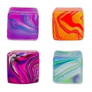 Cubo antiestrés de goma con patrón marmoleado, estilo caramelo de malta, el más vendido transfronterizo, juguete blando para apretar - Product Image 5