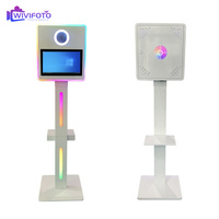Photomaton à écran tactile HD 15,6 pouces avec appareil photo reflex, imprimante, mini PC et cadre lumineux LED pour selfies, idéal pour les fêtes