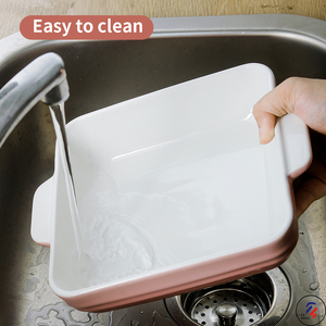 Tùy Chỉnh Kích Thước Lớn Hình Chữ Nhật Bánh Bánh Mì Nướng Pan Gốm Vuông Nướng Món Ăn Ramekins <span class=keywords><strong>Bakeware</strong></span> Bộ 6 - Product Image 5