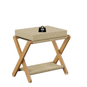 Solid Wood <b>Shoe</b> Changing Stool With <b>Storage</b> Foldable Footrest For Entryway Living Room - Product Image 5