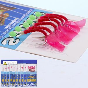 12 paquets appâts de pêche plates-formes de <span class=keywords><strong>surf</strong></span> en eau salée leurres de poisson avec crochets crochets à haute teneur en carbone véritable peau de poisson rouge lueur - Product Image 6