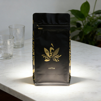 Sacs à café personnalisés pour la vente au détail, imprimés sur mesure, à fond plat, avec valve et fermeture éclair
