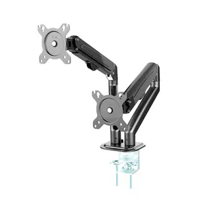 Soporte de escritorio para monitor dual compatible con pantalla ultra ancha de 32 "máx., soporte de monitor dual de alta resistencia para 2 monitores