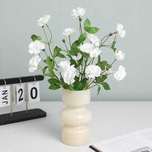 Fleurs artificielles Ruilisi en plastique et soie, Myosotis bleu, décoration de mariage et de maison, style papillon à 2 branches, lotus - Product Image 4