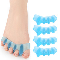 Séparateur d'orteils en silicone souple à 5 trous, correcteur élastique pour soulager les hallux valgus et les orteils qui se recouvrent