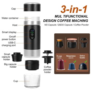 Cafetera portátil de cápsulas de 0.5L con batería y calentador para espresso, ideal para uso en exteriores. - Product Image 4