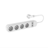 Enchufe Inteligente Schuko con Wi-Fi, 3 Puertos USB, Control Remoto por Aplicación Tuya, con 4 Tomas de Corriente Controladas Individualmente, Regleta de Enchufes Alemana