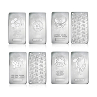 WD US classique cuivre gravé double face barres argentées granuleuses effet miroir argent 999 barre de lingot métallique