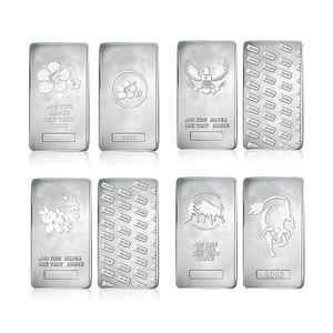 WD US Classical Engraved Copper Double Side Grainy <strong>Silver</strong> Bars Mirror Effect <strong>Silver</strong> 999 Metal <strong>Ingot</strong> bar - Product Image 3