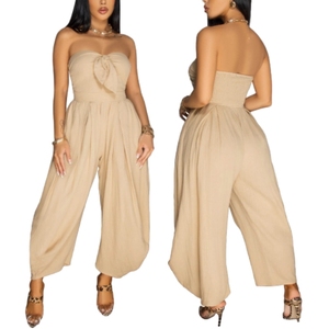 Nouvelle Combinaison Femme Sexy Unie Sans Manches Coupe Ample Tendance Été - Product Image 2