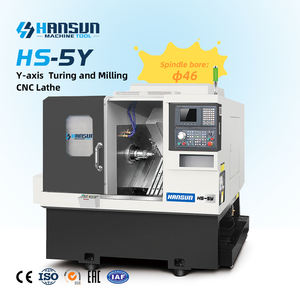 Centre de tournage numérique CNC HANSUN HS-5Y avec broche simple de 5 pouces, capacité moyenne, haute sécurité, fraisage sur 4 côtés et 4 fraisages d'extrémité - Product Image 1