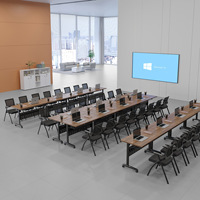 Table de formation pliante au design moderne, combinable, bureau mobile pour personnel, mobilier de bureau double face, longue table de conférence pliante